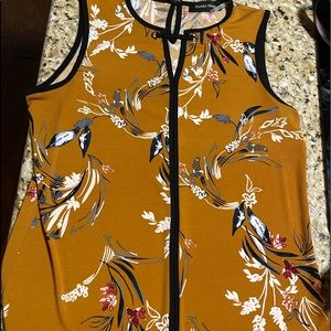Ivanka Trump Gold Floral Sleeveless Blouse - Like New!
